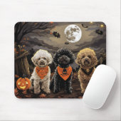 Tapis De Souris Halloween caniche Éffrayant (Avec souris)