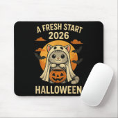 Tapis De Souris Halloween Cat Ghost Graphic - Fresh Start 2026 (Avec souris)