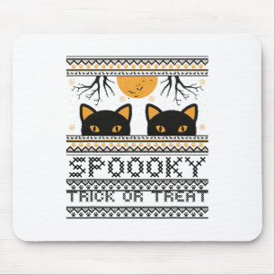 Tapis De Souris Halloween chat Yeux Éffrayant Trick Ou Treat Gr te