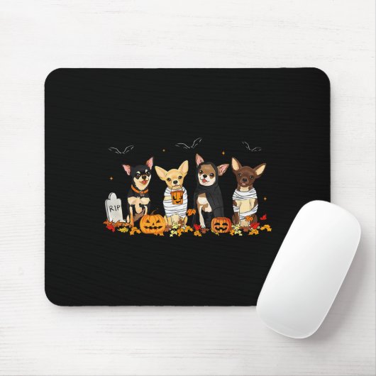 Tapis De Souris Halloween Chihuahua Ghost Soky Chihuahua Lovers Do (Avec souris)