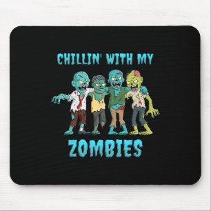 Tapis De Souris Halloween Chillin Avec Mes Zombies Garçons Filles