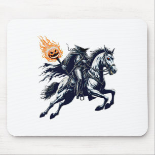 Tapis De Souris Halloween Citrouille de peur sans tête Horseman