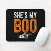 Tapis De Souris Halloween Costumes Shes My Boo Couple Matching Par (Avec souris)