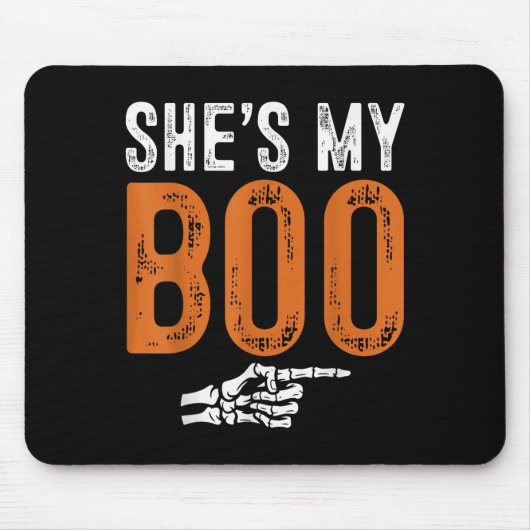 Tapis De Souris Halloween Costumes Shes My Boo Couple Matching Par (Devant)