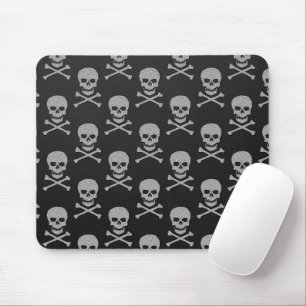 Tapis De Souris Halloween crâne et os croisés