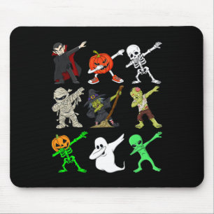 Tapis De Souris Halloween Dabbing Vampire Sorcière Et Monsters Gar