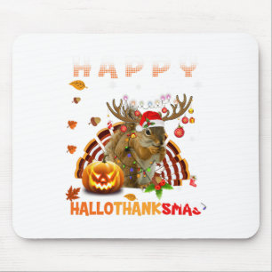 Tapis De Souris Halloween D'Écureuil Et Joyeux Noël Happy Hallo