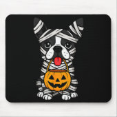 Tapis De Souris Halloween Dog Boston Terrier Mummy Costume Men Wom (Devant)