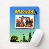 Tapis De Souris Halloween Dusk with Witch Ajouter cadre photo (Avec souris)