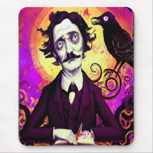 Tapis De Souris Halloween, Edgar Allen Poe, Raven, Nevermore
