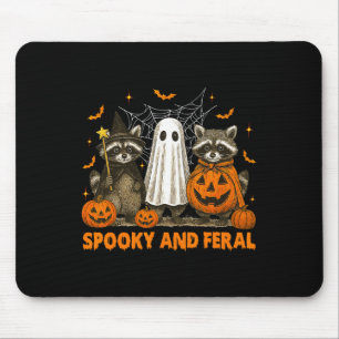 Tapis De Souris Halloween éffrayante Et Férale Cute Ghost Raccoon