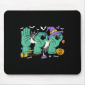 Tapis De Souris Halloween Enseignant Spirituel Boo En Asl Boo Main (Devant)