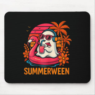 Tapis De Souris Halloween Fantôme Funny Halloween Flamant rose d'é