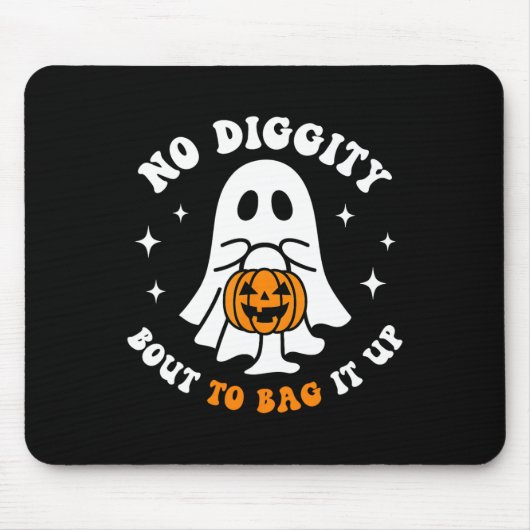 Tapis De Souris Halloween Fantôme Pas De Diggity Bout Pour L'Actio (Devant)
