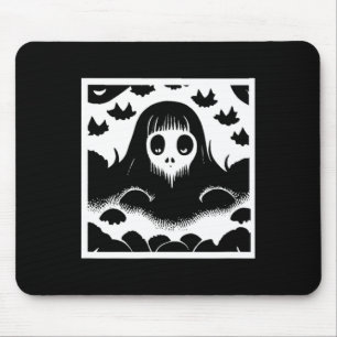Tapis De Souris Halloween Fille Fantôme Éffrayante Effraction Ghom