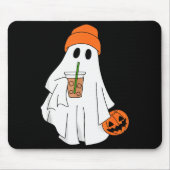 Tapis De Souris Halloween Ghost Drinking Coffee Ghost Ice Coffee M (Devant)