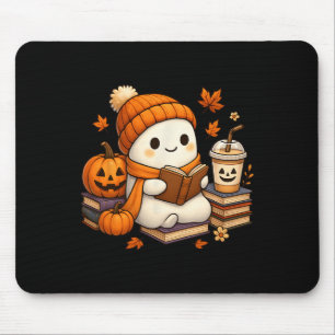 Tapis De Souris Halloween Ghost Lecture Livre Aimants Café Girl Wo