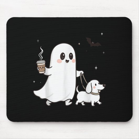 Tapis De Souris Halloween Ghost Walking Dog Soky Season Halloween (Devant)