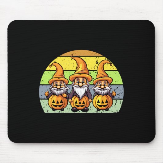 Tapis De Souris Halloween Gnomes mignonne Automne Citrouille Autom (Devant)
