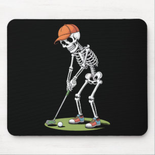 Tapis De Souris Halloween Golfer Lecteur Skeleton Golf Funny M