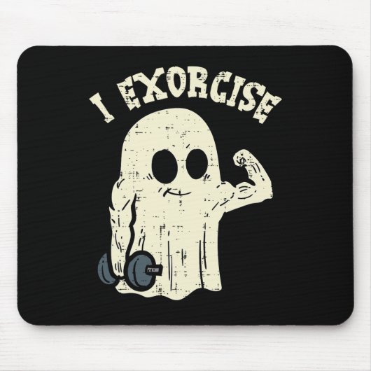 Tapis De Souris Halloween Gym Ghost I Exorcize Fun Entraînement Co (Devant)