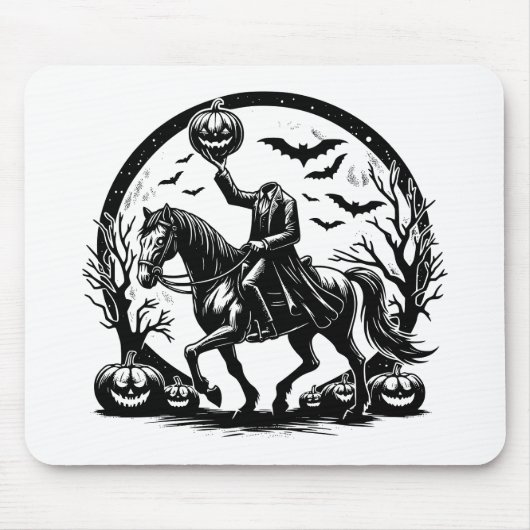 Tapis De Souris Halloween Halloween Horseman sans tête conception  (Devant)