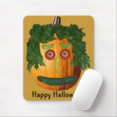 Tapis De Souris Halloween heureux - Visage Citrouille non coupé (Avec souris)