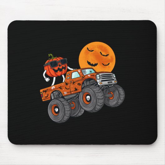 Tapis De Souris Halloween Jack-o'-lantern Monster Truck Toddler Bo (Devant)