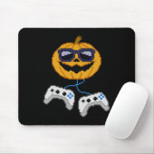 Tapis De Souris Halloween Jack-o'-lantern Pixeleleled Jeu Gamer Bo (Avec souris)