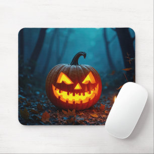 Tapis De Souris Halloween Jack-o-lanterne à Woods