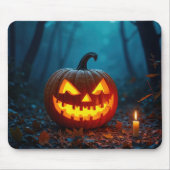 Tapis De Souris Halloween Jack-o-lanterne à Woods (Devant)