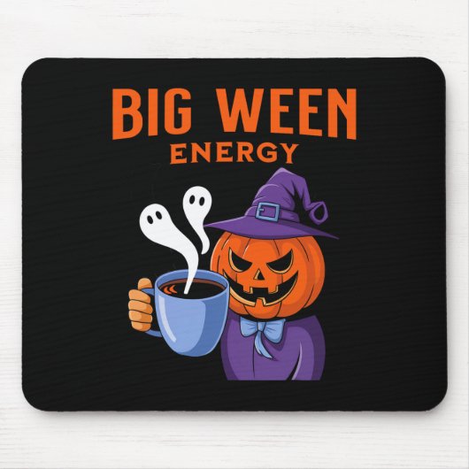 Tapis De Souris Halloween Jack-o-lanterne Big Ween Energy for Coff (Devant)