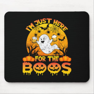Tapis De Souris Halloween Je suis juste ici pour le Boos Funny Gho