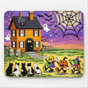 Tapis de souris Halloween Maison Hantée