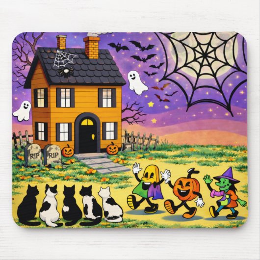 Tapis de souris Halloween Maison Hantée (Devant)