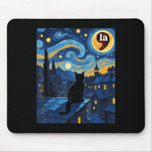 Tapis De Souris Halloween Nuit étoile Noir Cat Comma La Kamala H
