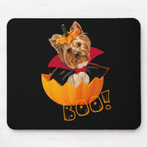 Tapis De Souris Halloween petite Yorkshire terrier citrouille