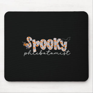 Tapis De Souris Halloween Phlebotomiste Éffrayant Floral Phlebotom