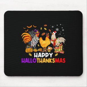 Tapis De Souris Halloween poulet Halloween Hallothanksmas Hallotha