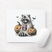 Tapis De Souris Halloween Raccoon Ghost (Avec souris)