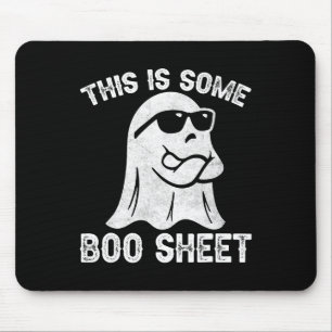 Tapis De Souris Halloween Retro Boo Ghost Ceci Est Une Feuille De