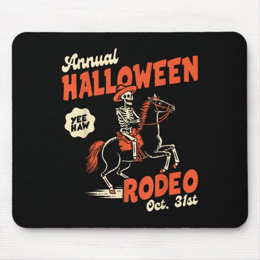Tapis De Souris Halloween Rodeo Horse Western Cowboy Fall Autumn S (Devant)
