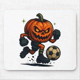 Tapis De Souris Halloween Scary Pumpkin Showing Soccer Skills Spoo