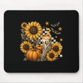 Tapis De Souris Halloween Skeleton Coffee, Soky Sunflowers Pumpkin (Devant)