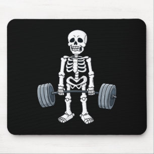 Tapis De Souris Halloween Skeleton Deadlift Fitness Fun Fitness Po