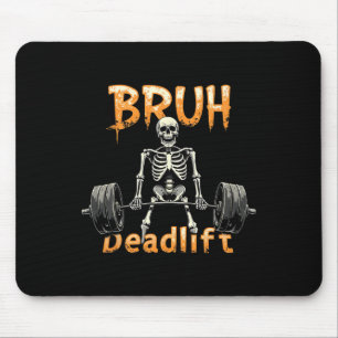 Tapis De Souris Halloween Skeleton Deadlift Funny Fitness Weightli