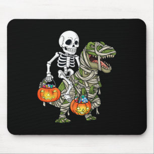 Tapis De Souris Halloween Skeleton équitation maman Dinosaur T Rex