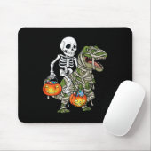 Tapis De Souris Halloween Skeleton équitation maman Dinosaur T Rex (Avec souris)