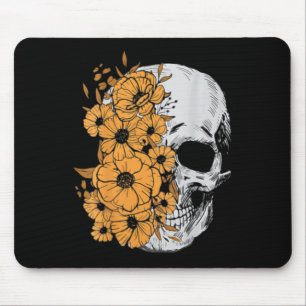 Tapis De Souris Halloween Skeleton Flower Mens Femme Crâne