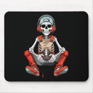 Tapis De Souris Halloween Skeleton Gamer Funny Video Gaming Boys M